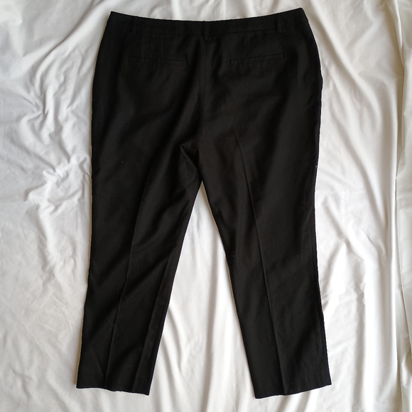 Boden Wool Dress Pants Sz US 14 UK 18 Black Crop Ankle Straight Trousers - Picture 4 of 6